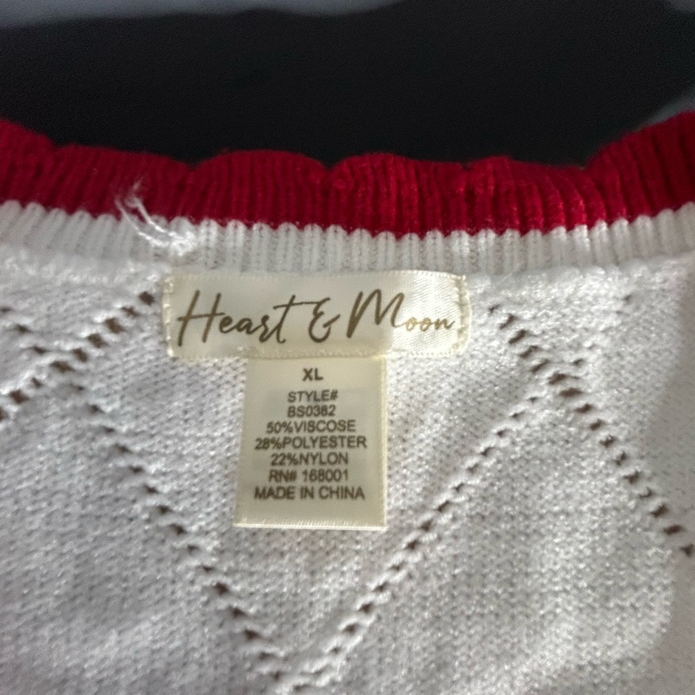 NWT Cherry Embroidered Women's Cardigan with red trim - Picture 2 of 5